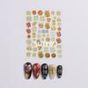 Ano Novo de 2025 Novos Adesivos 5D para Nail Art Tendência Nacional Dança do Leão Frutas Cristalizadas Lingote de Ouro Relevo Estéreo Adesivo Autoadesivo