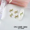 Laço de Fita de Liga Ultra Brilhante Estilo Francês Dourado e Prateado Gravata Borboleta Materiais para Nail Art Acessórios DIY Feitos à Mão