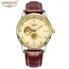 LONGLUX Longlex reloj impermeable para hombre de piel de alta gama automático mecánico popular fabricantes de relojes para hombre al por mayor