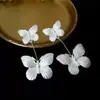 Pendientes de Mariposa Esmaltados Retro, Pendientes Rojos de Diseño de Nicho Dulce y Fresco de Alta Gama, Pendientes Coloridos de Esmalte Francés