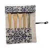 Juego de cubiertos de bambú bolsa de tela para popotes de bambú set de regalo