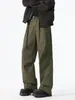 Pantalones casuales holgados de otoño para hombre, de pierna ancha recta, versátiles y modernos, con cintura elástica, largos para uso diario para hombre