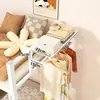 Colgador de Ropa para Cama de Dormitorio Estudiantil Perchero para Ropa al Lado de la Litera Estudiantil Estante de Almacenamiento Artefacto para Colgar Ropa Barra para Secar Ropa