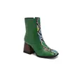 Botas quadradas de salto grosso com nova combinação de cores 2023 tamanho 40-48 botas femininas de comércio exterior botas curtas europeias e americanas