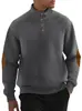 Sudadera jacquard de cuello alto para hombre transfronteriza, nueva sudadera casual de color liso con botones de cuero para otoño e invierno de Amazon Europa y América