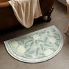 Tapete de Banheiro Flor Estilo Europeu Resistente à Sujeira Absorção de Óleo Absorção de Água Tapete de Banheiro Antiderrapante Doméstico Secagem Rápida Tapete de Banheiro de Lama Diatomácea