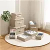Caixa de armazenamento dobrável de malha iônica altamente elástica com múltiplos compartimentos para roupas íntimas e meias, caixa de armazenamento lavável para guarda-roupa