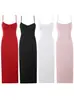 Moda Feminina Transfronteiriça Verão 2026 Novo Estilo Europeu e Americano Sexy Bodycon Justo com Amarração Alça com Aro Vestido Longo