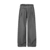 Calça Social Wide-Leg Nova 2026 Urso Mágico Estilo Old Money Calça Plissada Yamamoto Cor Sólida Casual Solta de Alta Qualidade