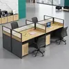 Escritorio de Computadora de Oficina Moderno Sencillo para 4 Personas 6 Personas Escritorio de Trabajo para Personal Combinación de Escritorio y Silla de Oficina
