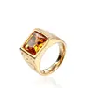 Directo de fábrica joyería europea y americana moda retro anillo de acero inoxidable hombre gema moda anillo de acero de titanio