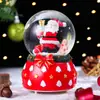 Carruaje de Santa Claus transfronterizo con nieve y bola de cristal de luz brillante, regalo de Navidad creativo, adorno de escritorio al por mayor