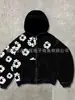 Sudadera con capucha de manga larga con estampado de kapok lavado estilo americano, de moda, para primavera y otoño, chaqueta japonesa de alta gama para hombre