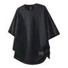 Camiseta Casual Masculina Jacquard Solta de Manga Curta Respirável Versátil Verão Estilo Quente Simples Texturizada Gola Redonda