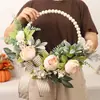 Guirlanda de Contas de Madeira Simulada da Amazon para Pendurar na Parede Restaurante Casa Pendurar na Porta Guirlanda Artificial Decoração de Parede para Fotografia de Casamento