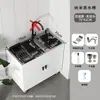 Gabinete de fregadero de acero inoxidable para cocina, fregadero integrado, gabinete de fregadero simple para el hogar, gabinete de fregadero de un o dos tazones