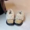 Zapatos de charol Retro Plus con plataforma gruesa para aumentar la altura, Zapatos peludos, Ropa de abrigo para mujer, Nuevo Invierno 2026, Zapatos de algodón cálidos para personas de baja estatura