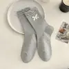 Calcetines Finos de Verano Lindos con Lazo para Mujer, Borde de Burbuja, Accesorios Estilo Universitario, Zapatos Pequeños de Cuero de Nicho, Calcetines Flojos