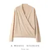 Nuevo Suéter de Cachemir para Mujer con Diseño de Cuello Cruzado, Combinado con un Vestido, Suéter Base de Punto de Cachemir de Manga Larga