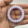 Pulsera de teléfono de línea espiral ancha elástica de plástico directo de fábrica, color gelatina, llavero con anillo de resorte, accesorios para pulsera de mano