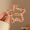 Grampo de Cabelo Elegante com Pérolas para Mulheres, Presilha de Metal com Laço Preto, Presilha Lateral de Alto Padrão, Presilha para Franja, Simples Presilha Bico de Pato