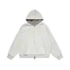 Jaqueta com Capuz Reversível Casual Solta Outono e Inverno Vibe Masculina Marca Trendy Versátil Xadrez Moletom com Zíper Duplo Duas Formas de Usar