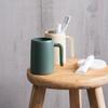 T Vaso para Enjuague Bucal Doméstico Transparente con Asa Vaso para Enjuague Bucal Vaso para Cepillo de Dientes con Asa Portátil