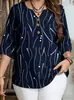 Camiseta Estampada Talla Grande Amazon Temperamento Verano Nuevo Top de Cuello en V Holgado Retro Top con Estampado Digital