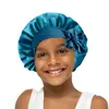 Sombrero de Satén con Cinta Elástica para Niños Transfronterizo Venta Directa de Fábrica Doble Capa Lazo Gorro para Baby Shower Gorro de Noche