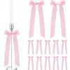 Guirlanda de Fitas de Cetim Rosa com Laços, 12 Peças, para Pendurar em Cortina, Decoração de Casamento, Candelabro, Decoração Longa Suspensa, Festa de Aniversário