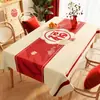 Mantel de Año Nuevo, a Prueba de Aceite, Impermeable, No Lavable, Resistente al Calor, Rojo, Festivo, Decoración de Atmósfera de Alta Gama, Mantel para Mesa de Café de Boda, Mesa de Comedor