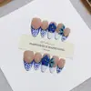 Daiyueda Uñas Portátiles Puras Hechas a Mano Otoño e Invierno Nuevo B306 Completamente Pintadas a Mano Talladas Elegantes Parche de Uñas Estilo Exportación