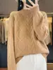 Suéter de Punto para Mujer con Cuello Alto y Patrón de Diamantes, Estilo Casual Holgado para el Trabajo, Nuevo Suéter Pulóver Primavera 2026
