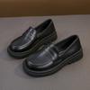 Zapatos Nuevos de Primavera y Otoño para Niños Zapatos de Cuero para Niños Estilo Británico Zapatos Casuales Negros para Niñas Zapatos de Rendimiento para Estudiantes Zapatos Individuales Zapatos Slip-On