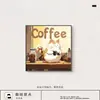 Pintura Decorativa Estilo Vintage para Atmosfera de Café, Arte de Parede para Sofá de Sala Retro, Pintura de Gato Estilo Antigo para uma Cômoda