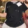 Camiseta Rosa de Manga Corta con Lazo Dulce Estilo Japonés Dulce y Calurosa de Verano Nueva Estilo Universitario Nicho Ajustada Top