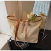 Bolso de gran capacidad tejido de paja versión coreana transfronteriza 2025 primavera nuevo bolso tejido estilo extranjero vacaciones hombro tote