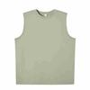 Camiseta sin mangas de algodón peinado pesado de 245 g con cuello redondo para mujer, marca de moda, color liso, holgada, casual, chaleco para correr, personalización