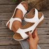 Sudeste Asiático Comércio Exterior Novas Sandálias Plataforma de Salto Cunha Mulheres Cross-border plus size One-word Tracer Boca Velcro Sandálias de Praia