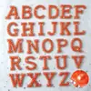 Letra Perlada Naranja Transferencia de Calor Pedrería Tela No Tejida 26 Letras Inglesas Parches de Perla Pegatinas Accesorios de Ropa DIY
