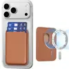 Aplicável para carregamento sem fio magSafe porta-cartão magnético Cor pura textura de couro Porta-cartão universal iPhone Samsung