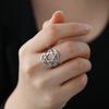 Anillo de acero de titanio con forma de estrella de seis puntas, popular en Europa y América, joyería al por mayor, anillo ajustable con forma de estrella de seis puntas hueca de estilo retro simple