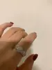 Anillo Abierto de Moda de Lujo Ligero Exquisito Ajustable con Artesanía Pesada, Diseño de Flor Tachonada de Diamantes, Anillo para Mujer de Zirconia con Forma de Calabaza