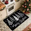 Felpudo de Lino Navideño Entrada Principal del Hogar Felpudo Resistente a la Suciedad Felpudo para Quitar el Polvo Alfombra Decorativa Festiva para Sala de Estar