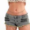 Joyería Transfronteriza Europea y Americana, Cadena de Cintura con Pedrería para Bikini, Cadena Corporal Multicapa, Cadena de Cintura con Borla de Metal de Mariposa para Mujer