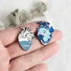 Broche Popular de Ballena de Ola Azul de Aliexpress Broche de Corazón de Esmalte de Aleación Insignia de Mezclilla
