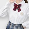 Corbata Roja para Mujer Estilo Japonés Básico Camisa DK Uniforme Cuadros Sin Nudos Estilo Universitario JK Accesorios de Ropa con Lazo