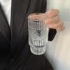Colección de vidrio nicho medio-antiguo apilable con relieve de girasol Vidrio patrón Glaciar Taza burbuja jugo taza de café