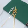 Aleación Color de Electroforesis Conservador Espiral Antorcha Pasador de Pelo Nuevo Estilo Chino Pasador de Pelo con Agujeros Cuerpo Principal Pasador de Pelo Hanfu