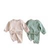Ropa Infantil Estilo Coreano Ins Otoño 2026 Nuevo Producto Algodón Infantil Cómodo Color Sólido Casual Traje para Niños y Niñas